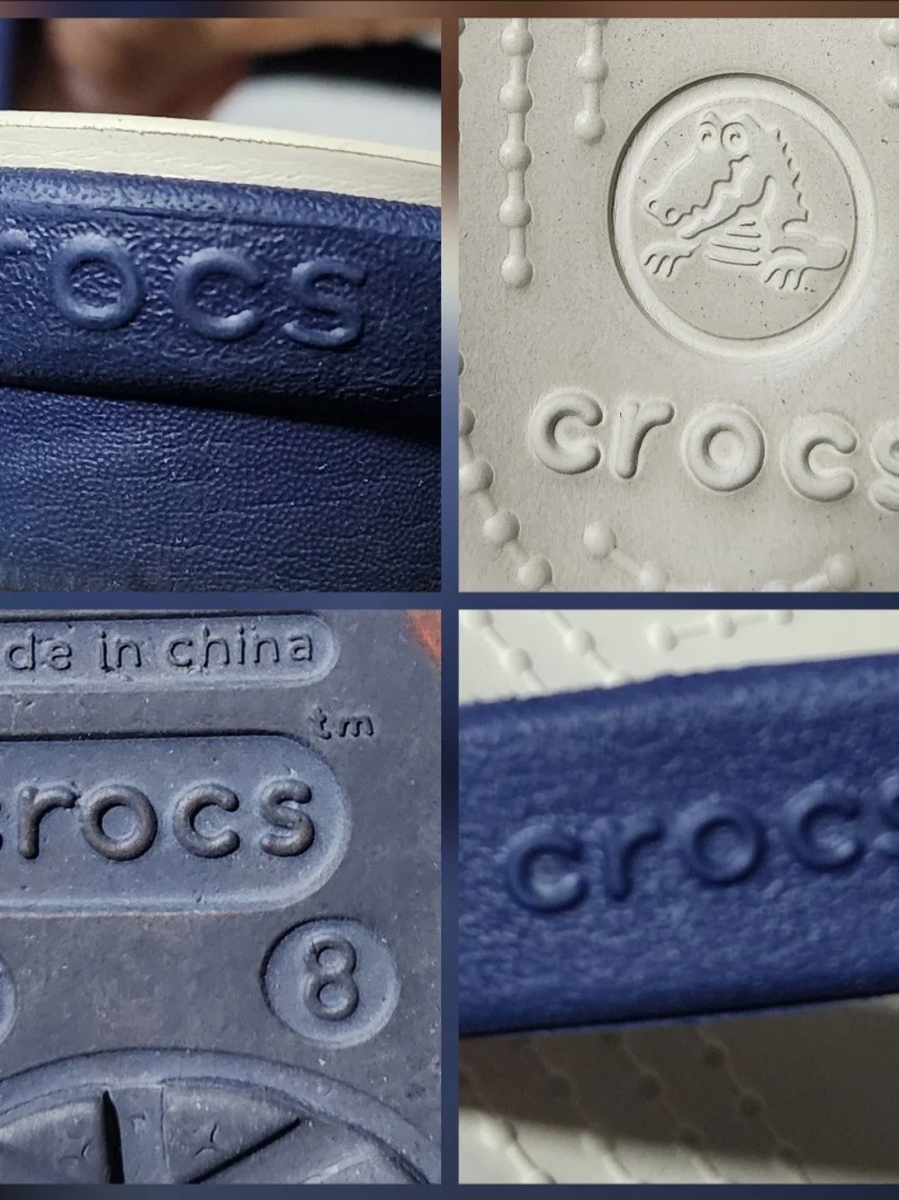Crocs Sanrah Beveled Circle Navy Blue Slide Sandals Womens Size 8